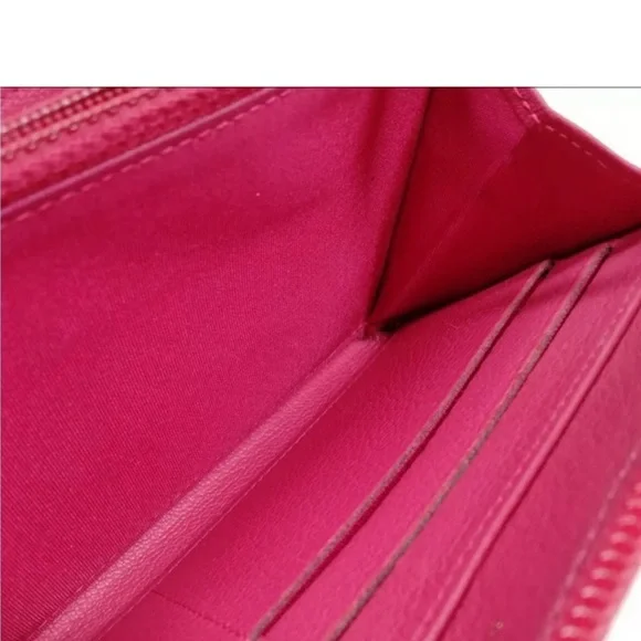 CHANEL Hot pink caviar Zippy leather wallet w/card Authentic - Picture 5 of 6